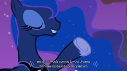 Size: 640x355 | Tagged: safe, screencap, princess luna, g4, sleepless in ponyville, female, meme, mlp-captions, solo, youtube caption