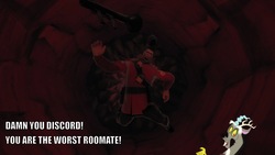 Size: 1024x576 | Tagged: safe, edit, discord, g4, damn you merasmus, falling, fuck shit sound.video, merasmus, soldier, soldier (tf2), team fortress 2, trollcord, you are the worst roomate