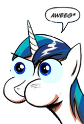 Size: 1200x1767 | Tagged: safe, edit, idw, shining armor, g4, aweeg*, male, meme, puffy cheeks, solo, special eyes