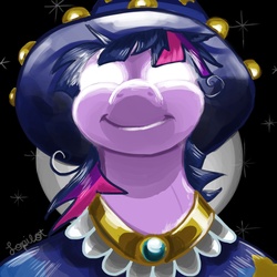 Size: 1600x1600 | Tagged: safe, artist:lopilot, twilight sparkle, g4, clothes, costume, female, glowing eyes, solo, twilight snapple