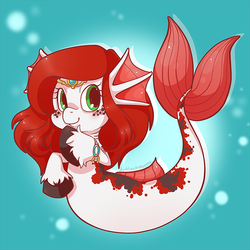 Size: 700x700 | Tagged: safe, artist:donttouchmommy, oc, oc only, oc:nerissa, hippocampus, merpony, bubble, dorsal fin, fish tail, flowing mane, flowing tail, looking at you, ocean, smiling, smiling at you, solo, tail, underwater, unshorn fetlocks, water