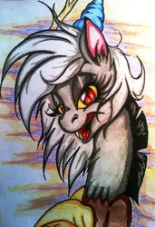 Size: 1312x1914 | Tagged: safe, artist:tomek2289, discord, g4, eris, rule 63, solo, traditional art