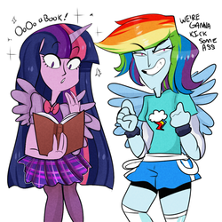 Size: 600x600 | Tagged: safe, artist:cam070, rainbow dash, twilight sparkle, equestria girls, g4