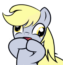 Size: 526x541 | Tagged: safe, artist:noobpwnerr, derpy hooves, pegasus, pony, g4, cute, derp, derpabetes, female, gasp, mare, open mouth, simple background, solo, transparent background, wide eyes