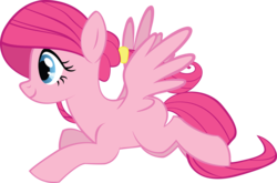 Size: 4520x2981 | Tagged: safe, artist:aaramus, oc, oc only, pegasus, pony, blank flank, flying, magical lesbian spawn, offspring, parent:fluttershy, parent:pinkie pie, parents:flutterpie, ponytail, simple background, solo, transparent background, vector