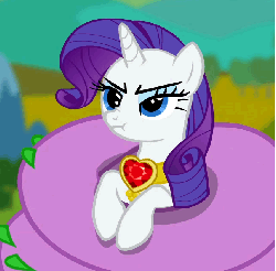 Size: 646x637 | Tagged: safe, screencap, rarity, spike, pony, unicorn, g4, secret of my excess, :t, animated, blinking, eye twitch, female, mare, nose wrinkle, scrunchy face