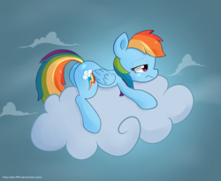 Size: 2000x1639 | Tagged: safe, artist:hidden-cat, rainbow dash, pegasus, pony, g4, butt, cloud, female, mare, plot, solo