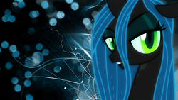 Size: 1920x1080 | Tagged: safe, artist:bluedragonhans, artist:kooner-cz, edit, queen chrysalis, changeling, changeling queen, g4, bedroom eyes, female, looking at you, solo, vector, wallpaper, wallpaper edit