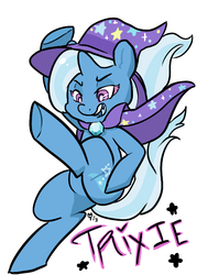 Size: 500x700 | Tagged: safe, artist:mt, trixie, pony, unicorn, g4, cape, clothes, female, hat, mare, solo, trixie's cape, trixie's hat