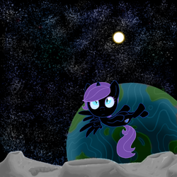 Size: 894x894 | Tagged: safe, artist:jovey4, oc, oc only, oc:nyx, alicorn, pony, alicorn oc, moon, planet, solo, space