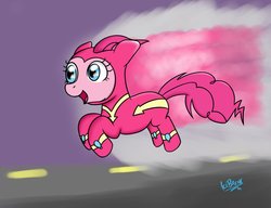 Size: 1019x784 | Tagged: safe, artist:icebreak23, fili-second, pinkie pie, g4, season 4, clothes, costume, female, power ponies, solo, speculation