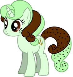 Size: 900x954 | Tagged: safe, artist:strawbellycake, oc, oc only, pony, unicorn, female, ice cream, mare, mint ice cream, recolor, simple background, solo, transparent background, vector