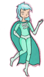 Size: 324x566 | Tagged: safe, artist:thelittlemeep, lyra heartstrings, human, g4, cape, clothes, female, flying, humanized, light skin, simple background, solo, superhero, transparent background