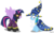 Size: 1024x628 | Tagged: safe, artist:mynder, rainbow dash, star swirl the bearded, twilight sparkle, alicorn, pony, g4, luna eclipsed, my little pony: friendship is magic, clothes, clothes swap, costume, duo, duo female, female, mare, shadowbolts costume, simple background, spread wings, transparent background, twilight sparkle (alicorn), wings