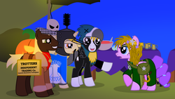 Size: 1280x720 | Tagged: safe, artist:askbritanniamlp, oc, oc only, ask britannia, clothes, costume, halloween, monty python, nightmare night, only fools and horses, tumblr