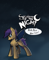 Size: 730x900 | Tagged: safe, artist:darkflame75, scootaloo, bat pony, pony, g4, ask, bat ponified, female, race swap, scootabat, solo, student of the night, tumblr