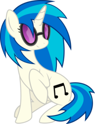 Size: 2874x3741 | Tagged: safe, artist:celysus, dj pon-3, vinyl scratch, pony, unicorn, g4, female, high res, hooves, horn, mare, simple background, sitting, smiling, solo, sunglasses, transparent background, vector