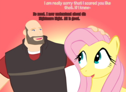 Size: 900x654 | Tagged: safe, artist:psychroculus, fluttershy, ask heavy of ponyville, g4, ask, comic, crossover, heavy (tf2), sequel, team fortress 2