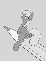 Size: 2400x3200 | Tagged: safe, artist:vulapa, oc, oc only, pony, butt, female, mare, micro, monochrome, pencil, plot, riding, solo