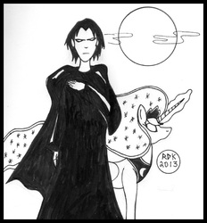 Size: 570x615 | Tagged: safe, artist:rdk, princess luna, g4, comics, crossover, dream, monochrome, morpheus, neil gaiman, the dreaming, traditional art