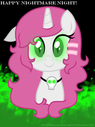 Size: 717x960 | Tagged: safe, artist:rhythmcharm, oc, oc only, necklace, nightmare night, possessed, solo