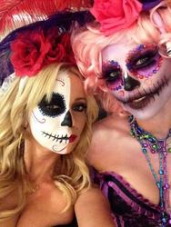 Size: 600x800 | Tagged: safe, artist:naomi priestley, human, barely pony related, catrina (calavera garbancera), dia de los muertos, face paint, irl, irl human, photo, show staff, tara strong