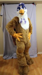 Size: 582x1024 | Tagged: safe, artist:neouka, artist:spainfischer, gilda, griffon, human, g4, cosplay, fursuit, irl, irl human, photo, solo, sydneyroo(coser)