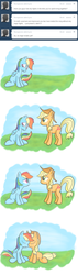 Size: 800x2813 | Tagged: safe, artist:redesine, applejack, rainbow dash, ask applejack and rainbow dash, g4, ask, female, lesbian, ship:appledash, shipping