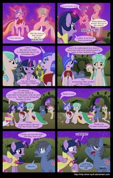 Size: 2000x3147 | Tagged: safe, artist:mlp-silver-quill, twilight sparkle, oc, oc:clutterstep, alicorn, pony, comic:a princess' tears, g4, comic, droste maze, female, magic, mare, medic, royal guard, twilight sparkle (alicorn)