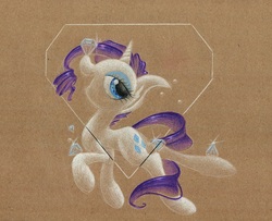 Size: 992x805 | Tagged: safe, artist:getchanoodlewet, rarity, g4, diamond, female, solo, traditional art