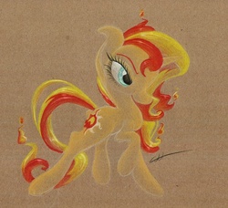 Size: 778x709 | Tagged: safe, artist:getchanoodlewet, sunset shimmer, pony, unicorn, g4, female, solo, traditional art