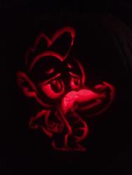 Size: 720x960 | Tagged: safe, spike, g4, carving, halloween, holiday, jack-o-lantern, pumpkin