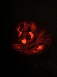 Size: 716x960 | Tagged: safe, twilight sparkle, alicorn, pony, g4, carving, female, halloween, holiday, jack-o-lantern, mare, pumpkin, twilight sparkle (alicorn)