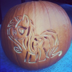 Size: 721x721 | Tagged: safe, fluttershy, g4, carving, halloween, holiday, jack-o-lantern, pumpkin