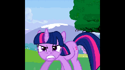 Size: 640x360 | Tagged: safe, edit, edited screencap, screencap, twilight sparkle, a canterlot wedding, g4, animated, black bars, cropped, extreme speed animation, female, horses doing horse things, invisible stallion, letterboxing, snorting, solo