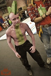 Size: 2848x4272 | Tagged: artist needed, safe, spike, human, g4, bodypaint, convention, cosplay, irl, irl human, photo, play! 2012