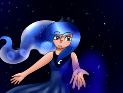 Size: 800x600 | Tagged: safe, artist:skullysky, princess luna, human, g4, female, humanized, light skin, night, solo