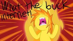 Size: 1280x720 | Tagged: safe, artist:php92, spitfire, ask spitfire the wonderbolt, g4, female, fire, internet, rage, solo, spitfiery