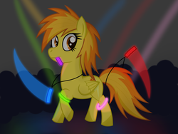 Size: 1280x960 | Tagged: safe, artist:php92, spitfire, ask spitfire the wonderbolt, g4, female, glowstick, solo, tumblr