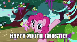 Size: 660x360 | Tagged: safe, pinkie pie, g4, elements of harmony, text, the man they call ghost, tree, true capitalist radio