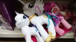 Size: 2592x1456 | Tagged: safe, pinkie pie, princess celestia, rarity, twilight sparkle, alicorn, pony, g4, female, funrise, irl, mare, photo, plushie, twilight sparkle (alicorn), walmart