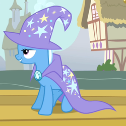 Size: 600x600 | Tagged: safe, screencap, trixie, pony, unicorn, boast busters, g4, cropped, female, mare, smiling, solo