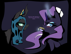 Size: 1102x829 | Tagged: safe, artist:lollypopa, nightmare rarity, queen chrysalis, ask thequeens, g4, blushing, magic, tea, telekinesis, tumblr