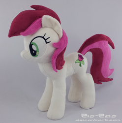 Size: 2222x2244 | Tagged: safe, artist:zizzaz, roseluck, earth pony, pony, g4, customized toy, female, irl, mare, photo, plushie, solo