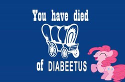 Size: 680x445 | Tagged: safe, pinkie pie, g4, cute, diabetes, implied death, oregon trail, you have died of dysentery