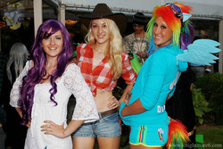 Size: 1404x936 | Tagged: safe, applejack, rainbow dash, rarity, human, g4, cosplay, irl, irl human, photo