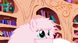 Size: 640x360 | Tagged: safe, artist:mixermike622, edit, oc, oc only, oc:fluffle puff, g4, animated, female, loop, open mouth, pillow, pillow fight, solo