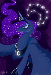 Size: 900x1318 | Tagged: safe, artist:random-gal, princess luna, g4, female, solo