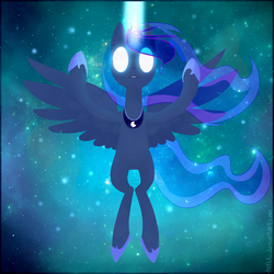 Size: 1000x1000 | Tagged: safe, artist:meekcheep, princess luna, g4, female, glowing eyes, magic, solo