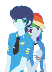 Size: 500x687 | Tagged: safe, artist:imtailsthefoxfan, rainbow dash, soarin', equestria girls, g4, duo, female, male, ship:soarindash, shipping, simple background, straight, transparent background